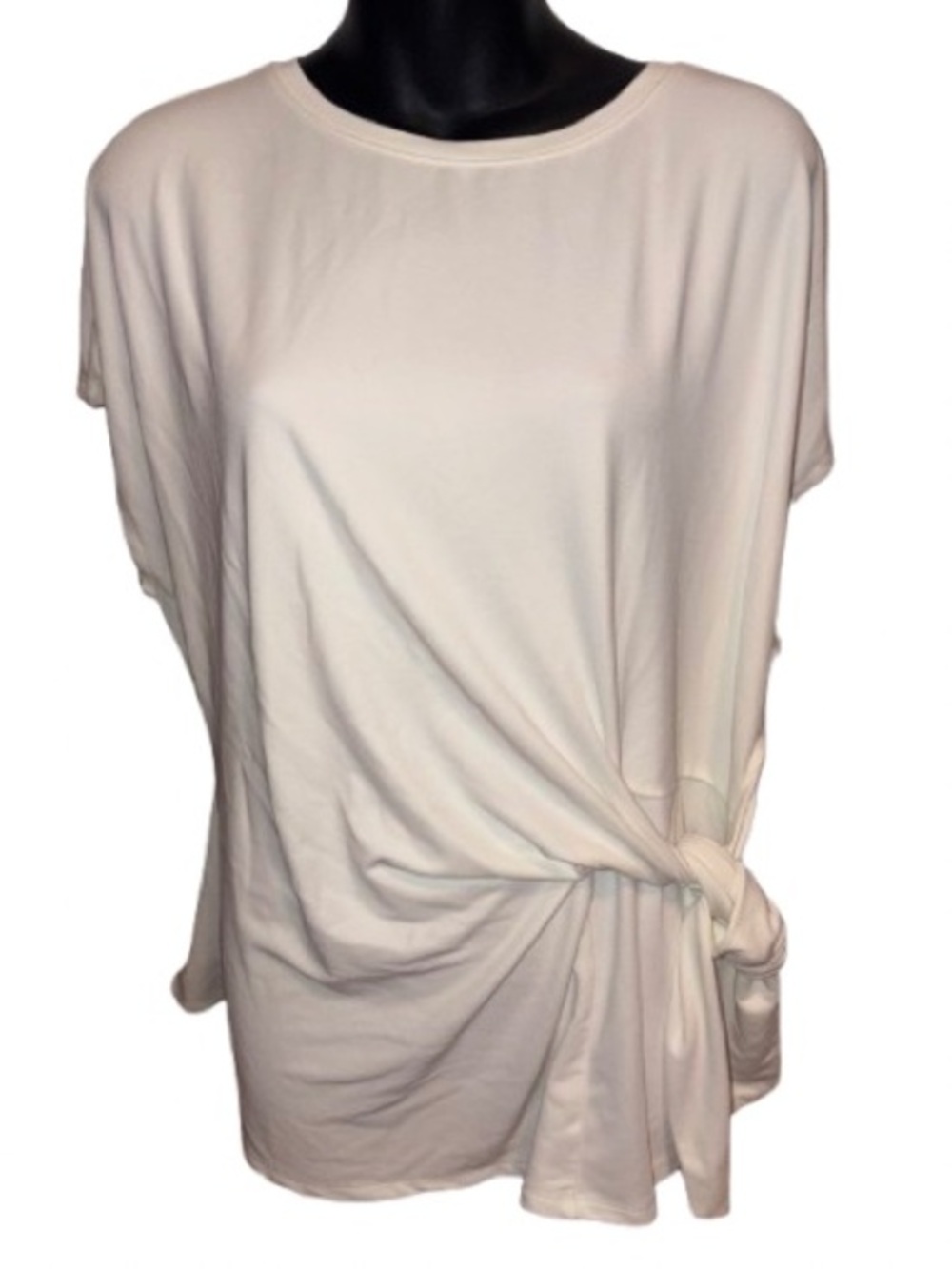 Nordstrom Ivory Knot-Front Short Sleeve Tee size XXL
